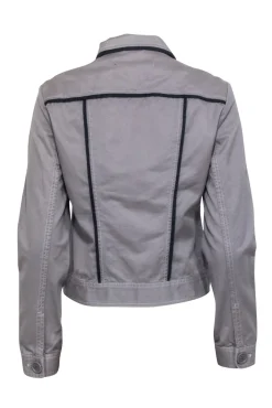 Marc Jacobs - Grey w/ Navy Trim Button Front Jacket Sz M