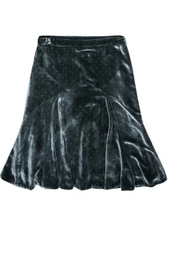 Marc Jacobs - Moss Green Flared Velvet Skirt w/ Polka Dots Sz 4