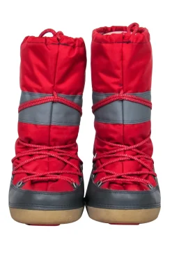 Marc Jacobs - Red & Gray Lace-Up Chunky Moon Boots Sz M