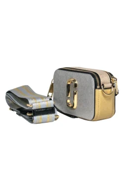 Marc Jacobs - SIlver & Gold Metallic “Snapshot” Crossbody Bag