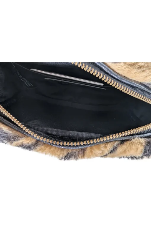 Marc Jacobs - Tan & Black Animal Print Faux Fur Snapshot Shoulder Bag