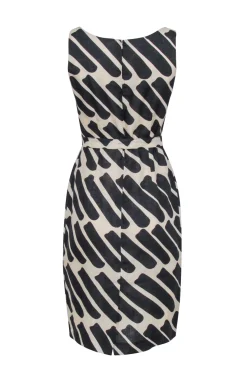 Marimekko - Tan & Black Sleeveless Dress w/ Waist Tie Sz 6