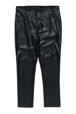 Marina Rinaldi - Black Faux Leather Skinny Trousers Sz 14