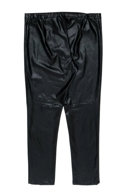 Marina Rinaldi - Black Faux Leather Skinny Trousers Sz 14