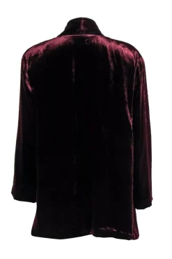 Marina Rinaldi - Bordeaux Velvet Cardigan Size L