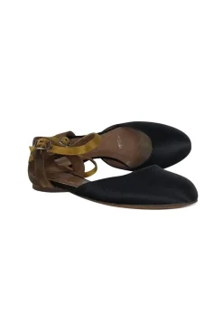 Marni - Black & Olive Satin Flats Sz 6.5