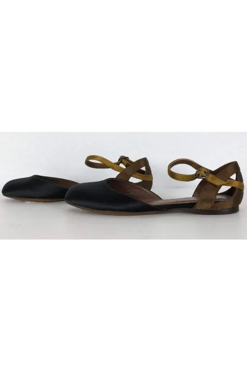 Marni - Black & Olive Satin Flats Sz 6.5