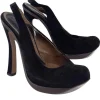 Marni - Black Suede Platform Slingback Pumps Sz 11