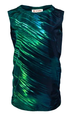 Marni - Green & Navy Sleeveless Top Sz 4