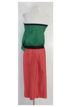 Marni - Green & Salmon Colorblock Strapless Dress Sz 4