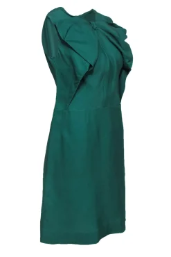Marni - Green Cap Sleeve Sheath Dress w/ Bow Sz S
