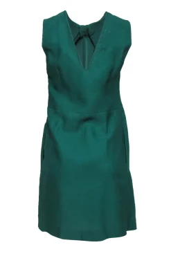 Marni - Green Cap Sleeve Sheath Dress w/ Bow Sz S