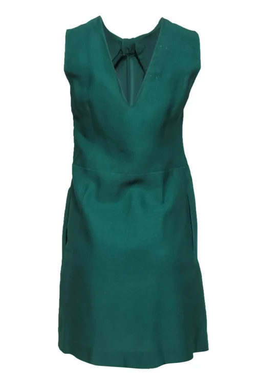 Marni - Green Cap Sleeve Sheath Dress w/ Bow Sz S