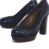 Marni - Navy Patent Leather & Suede Platform Heels Sz 9