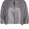 Marni - Silver Metallic Collarless Cropped Blazer Sz 8