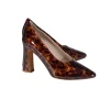 Maryam Nassir Zadeh - Brown Tortoise Print Patent Leather Heels Sz 6.5