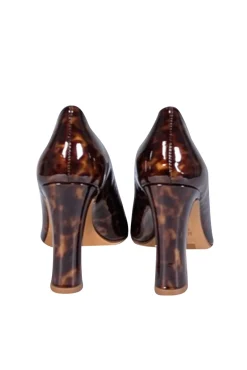 Maryam Nassir Zadeh - Brown Tortoise Print Patent Leather Heels Sz 6.5
