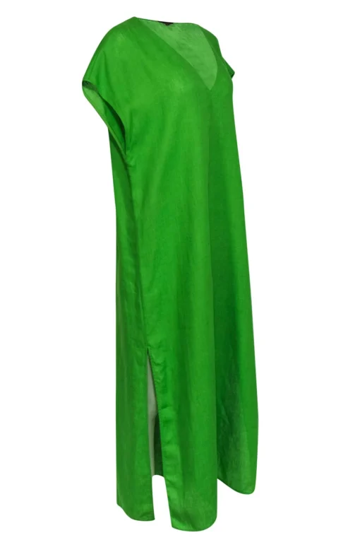 Massimo Dutti - Lime Green Short Sleeve Linen Dress Sz XS/S