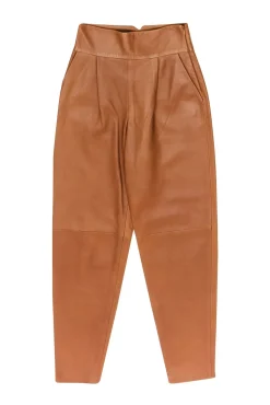 Massimo Dutti - Tan 100% Sheep Leather Limited Edition Pants Sz XS