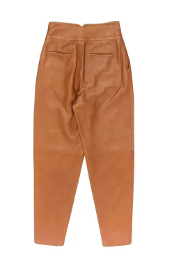 Massimo Dutti - Tan 100% Sheep Leather Limited Edition Pants Sz XS