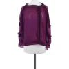 McGinn - Pleated Plum Semi-Sheer Long Sleeve Blouse Sz 6