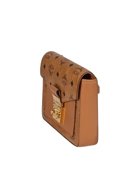 MCM - Tan & Black Monogram Mille Viestos Small Crossbody Bag