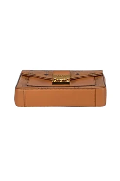 MCM - Tan & Black Monogram Mille Viestos Small Crossbody Bag