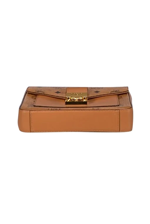 MCM - Tan & Black Monogram Mille Viestos Small Crossbody Bag