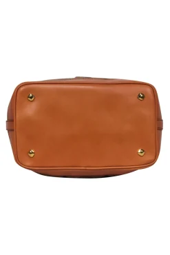 MCM - Tan Dessau Medium Visetos Bucket Bag