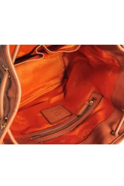 MCM - Tan Dessau Medium Visetos Bucket Bag