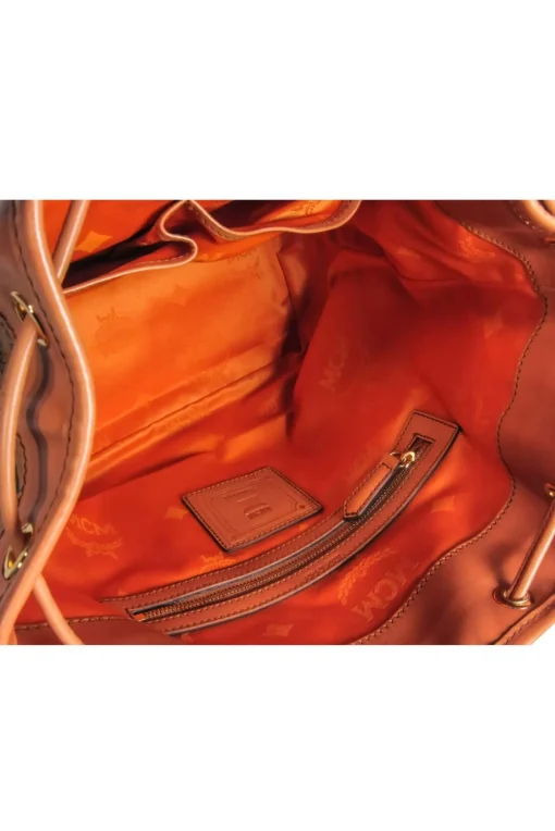MCM - Tan Dessau Medium Visetos Bucket Bag