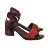 Mercedes Castillo - Maroon, Rust Red, & Black Strappy Sandals Sz 6