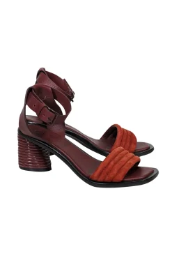 Mercedes Castillo - Maroon, Rust Red, & Black Strappy Sandals Sz 6