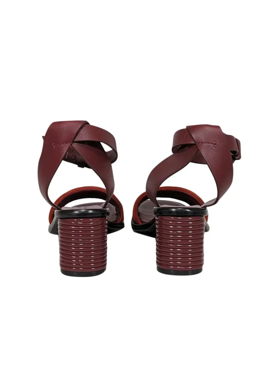 Mercedes Castillo - Maroon, Rust Red, & Black Strappy Sandals Sz 6