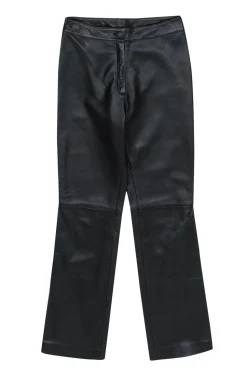 Michael Hoban North Beach - Vintage Black Leather High Waisted Pants Sz 2