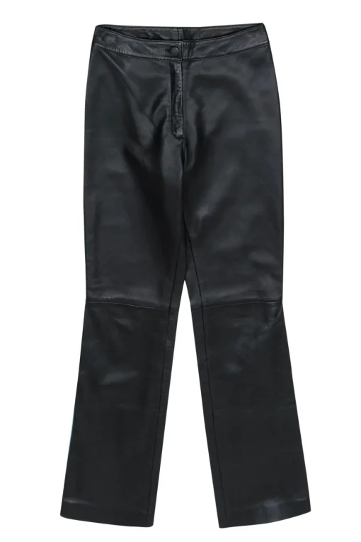 Michael Hoban North Beach - Vintage Black Leather High Waisted Pants Sz 2