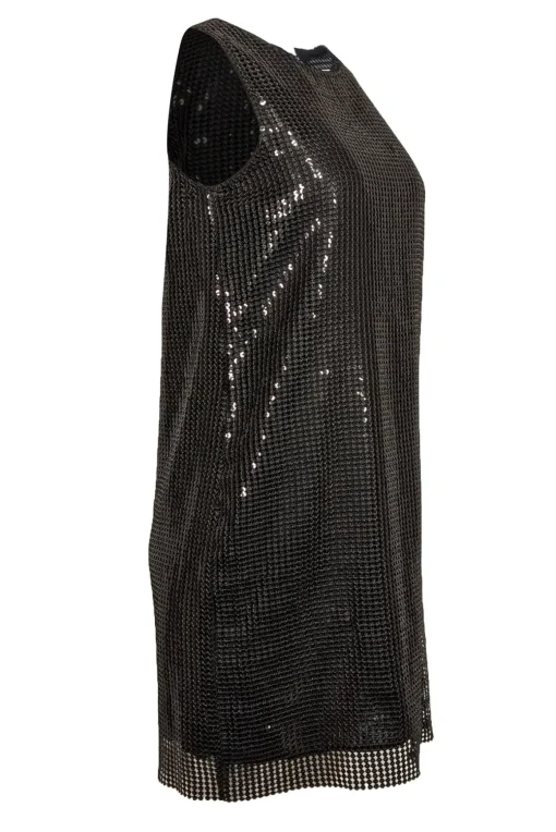 Michael Kors - Black Sequin Sleeveless Mini Dress Sz 6