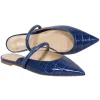 Michael Kors - Blue Croc Embossed Pointed Toe Mule Flats Sz 6