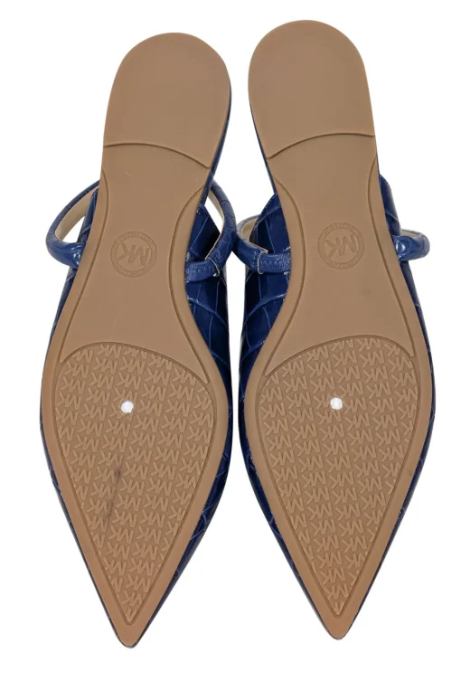 Michael Kors - Blue Croc Embossed Pointed Toe Mule Flats Sz 6