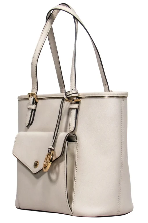Michael Kors - Cream Leather Mini Zipper Tote