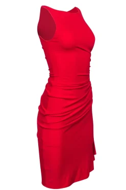 Michael Kors - Red Ruched Sleeveless Dress Sz 4