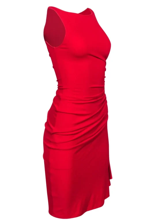 Michael Kors - Red Ruched Sleeveless Dress Sz 4
