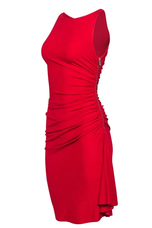 Michael Kors - Red Ruched Sleeveless Dress Sz 4