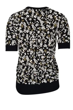 Michael Kors Collection - Black, White, & Gold Embellished Sweater Sz XS