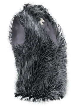 Michael Michael Kors - Grey & Black Faux Racoon Fur Clasped Vest Sz S