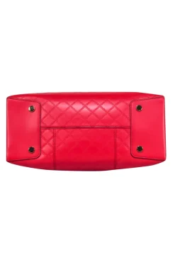 Michael Michael Kors - Red Leather Embossed Logo Print Tote Bag