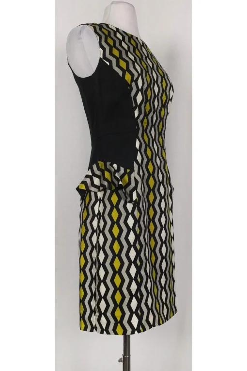 Milly - Black & Green Geometric Dress Sz 2