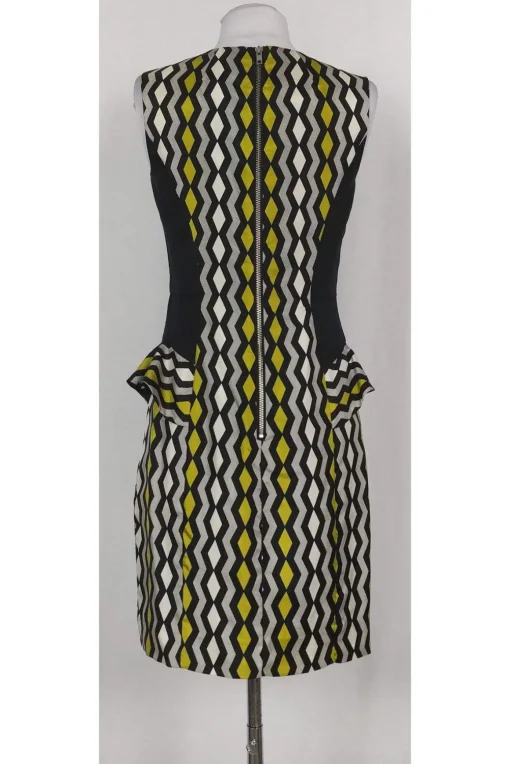 Milly - Black & Green Geometric Dress Sz 2