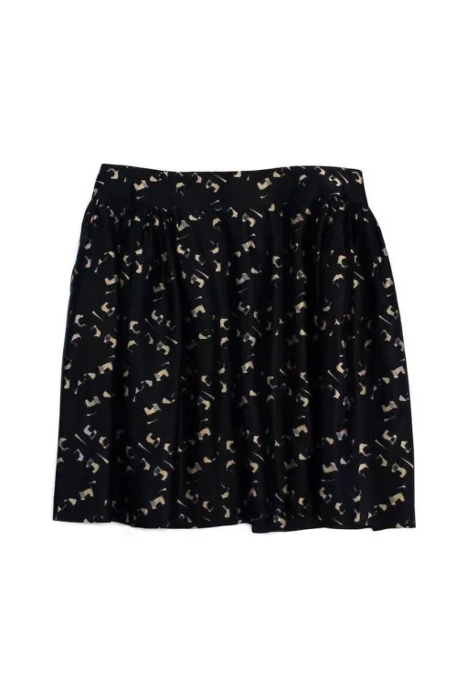Milly - Black & Tan Marbled Skater Skirt Sz 6