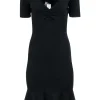 Milly - Black Knit Short Sleeve Dress Sz L